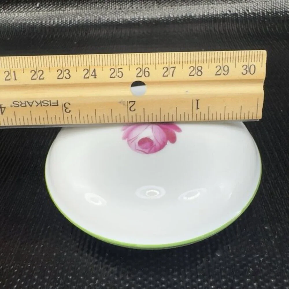 Augarten‎ Wien Porcelain Trinket Dish Pill Holder Flower Pattern Made In Austria